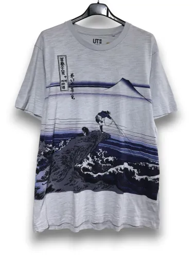 Uniqlo T-shirt Hokusai Blue