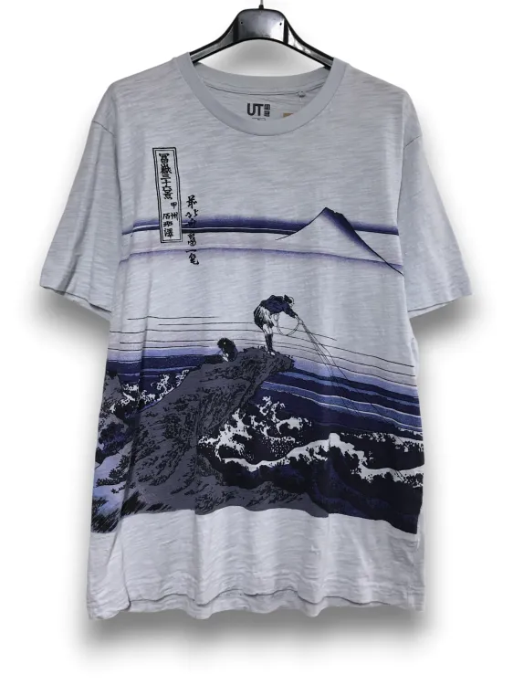 Uniqlo T-shirt Hokusai Blue