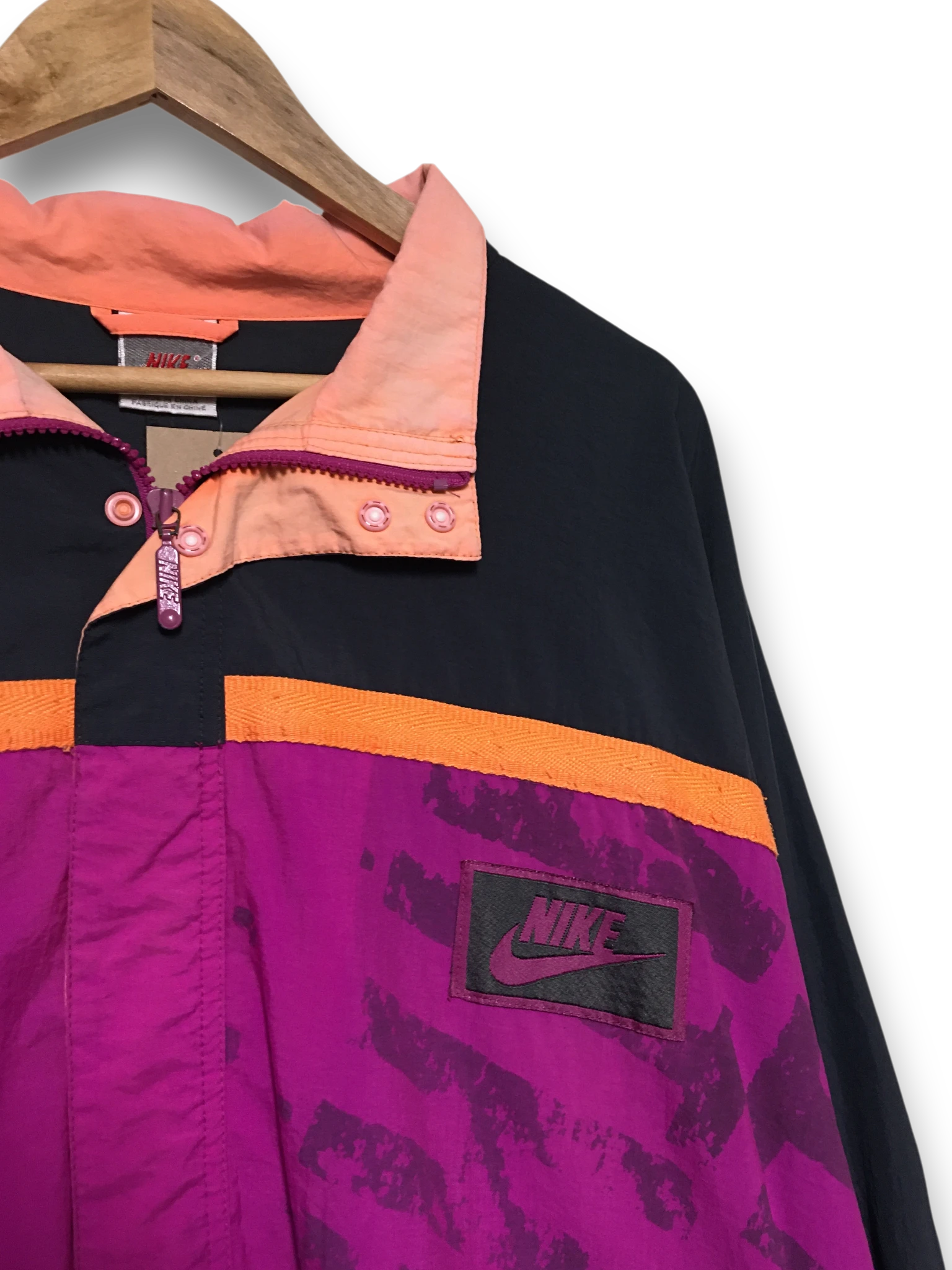 Nike vintage kurtka wiatrówka we wzory szelest ortalion 90s